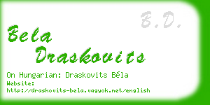 bela draskovits business card