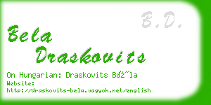 bela draskovits business card